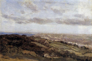  Jean-Baptiste-Camille Corot Bologne-sur-Mer, View from the High Cliffs - Canvas Art Print
