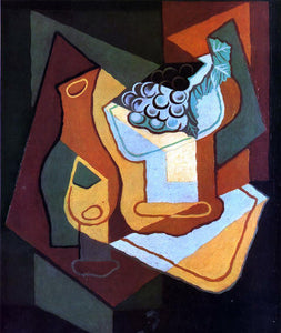  Juan Gris Bottle, Wine Glass and Fruit Bowl - Canvas Art Print
