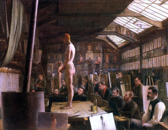  Jefferson David Chalfant Bouguereau's Atelier at the Acadeemie Julian, Paris - Canvas Art Print