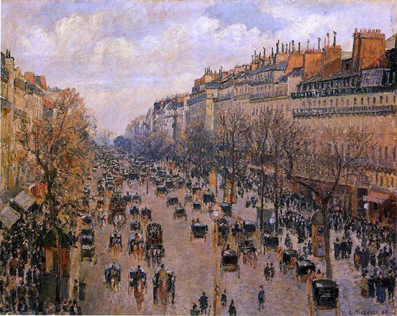  Camille Pissarro Boulevard Montmartre: Afternoon, Sunlight (also known as Boulevard Montmartre: Apres-midi, soleil) - Canvas Art Print