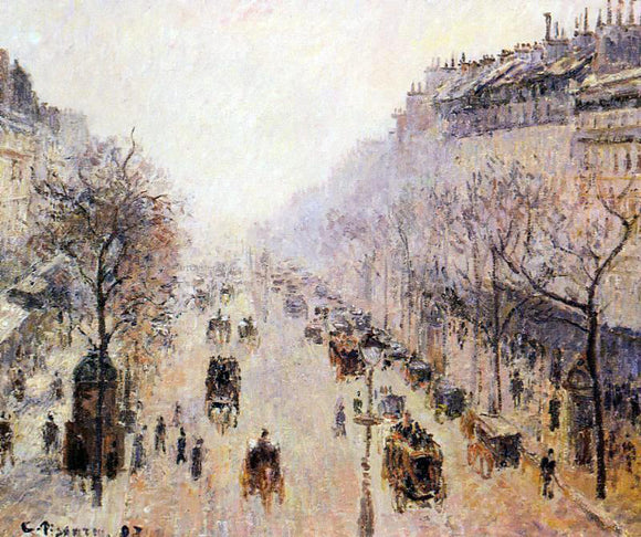  Camille Pissarro Boulevard Montmartre: Morning, Sunlight and Mist - Canvas Art Print