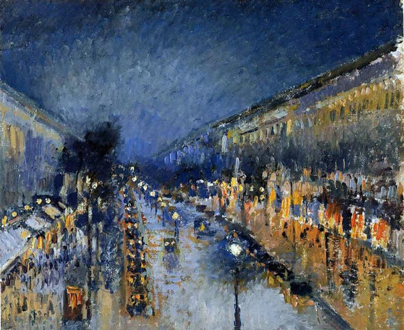  Camille Pissarro Boulevard Montmartre; Night Effect (also known as Boulevard Montmartre: effet de nuit) - Canvas Art Print