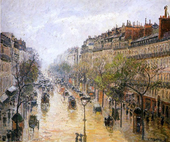  Camille Pissarro Boulevard Montmartre: Spring Rain - Canvas Art Print