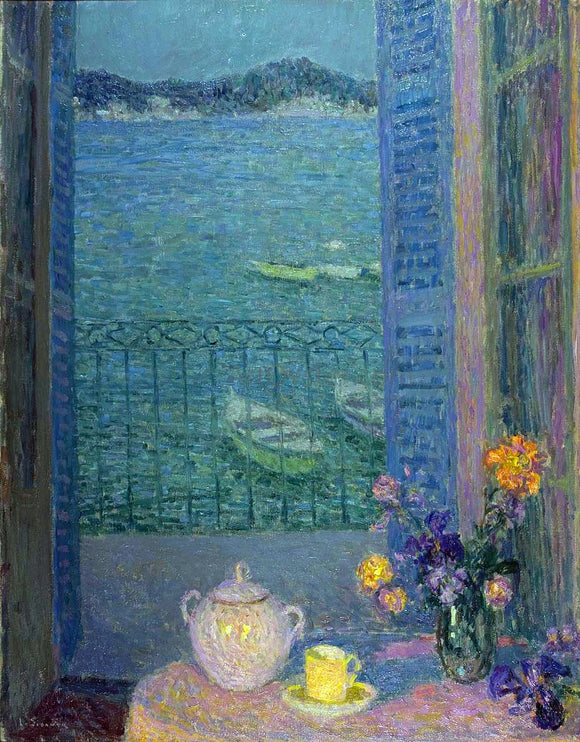  Henri Le Sidaner Bouquet by the window - Canvas Art Print