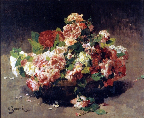  Georges Jeannin Bouquet de Roses - Canvas Art Print