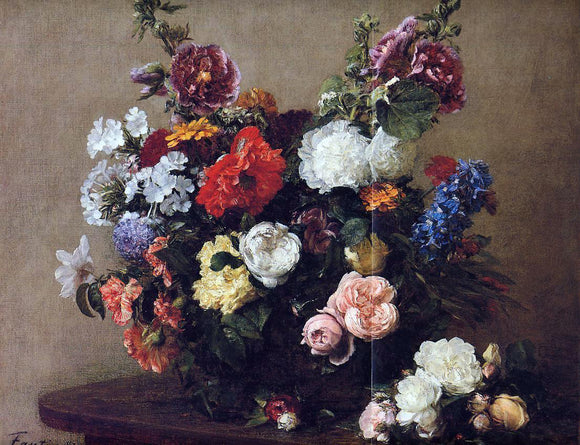  Henri Fantin-Latour Bouquet of Diverse Flowers - Canvas Art Print