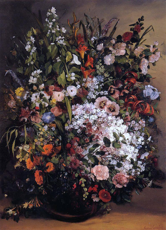  Gustave Courbet Bouquet of Flowers - Canvas Art Print