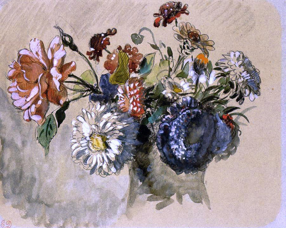  Eugene Delacroix Bouquet of Flowers - Canvas Art Print