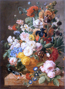  Jan Frans Eliaerts Bouquet of Flowers in a Sculpted Vase - Canvas Art Print