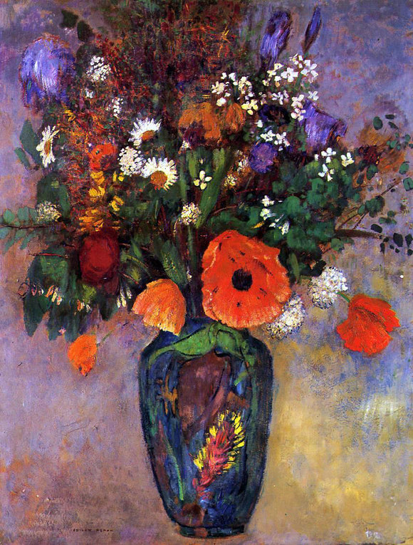  Odilon Redon Bouquet of Flowers in a Vase - Canvas Art Print