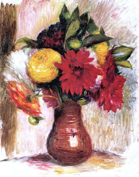  Pierre Auguste Renoir Bouquet of Flowers in an Earthenware Pitcher - Canvas Art Print