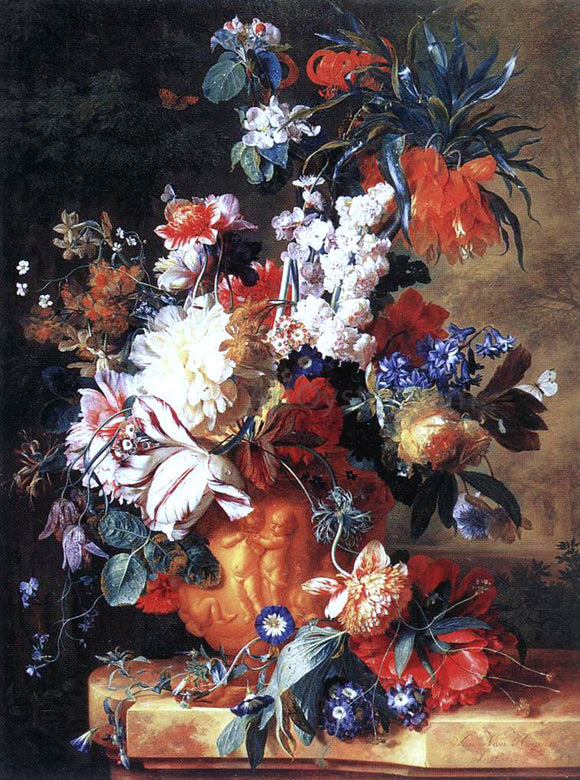  Jan Van Huysum Bouquet of Flowers in an Urn - Canvas Art Print