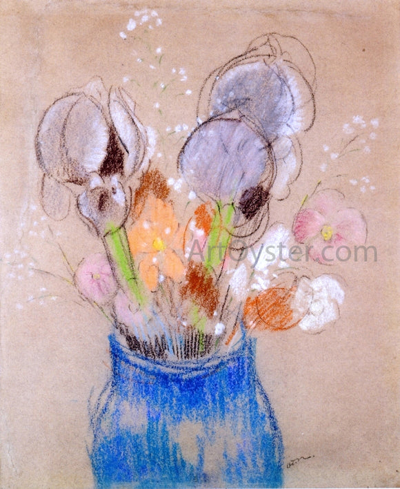  Odilon Redon Bouquet of Flowers, Irises - Canvas Art Print
