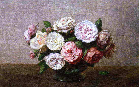  Henri Fantin-Latour Bowl of Roses - Canvas Art Print