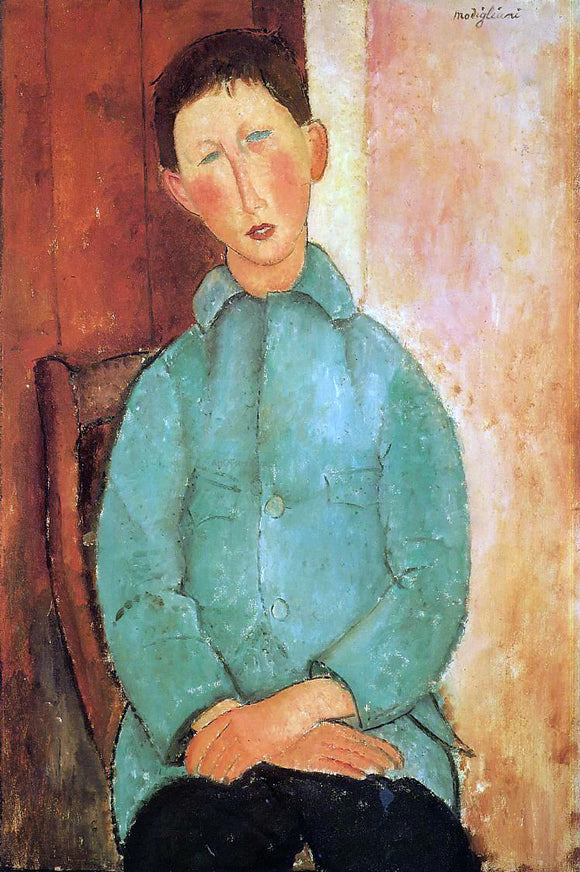  Amedeo Modigliani Boy in a Blue Shirt - Canvas Art Print