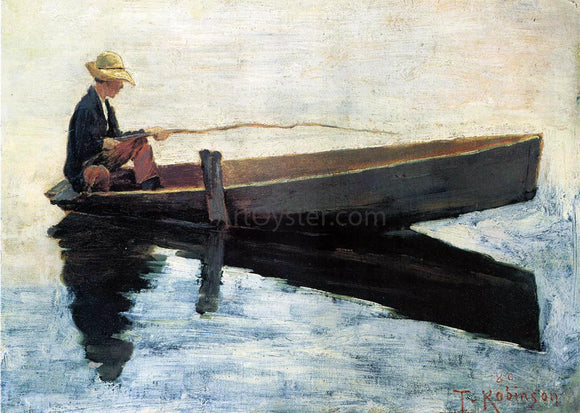  Theodore Robinson A Boy in a Boat Fishing - Canvas Art Print