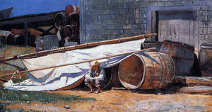 Winslow Homer Boy in a Boatyard (also known as Boy with Barrels) - Canvas Art Print