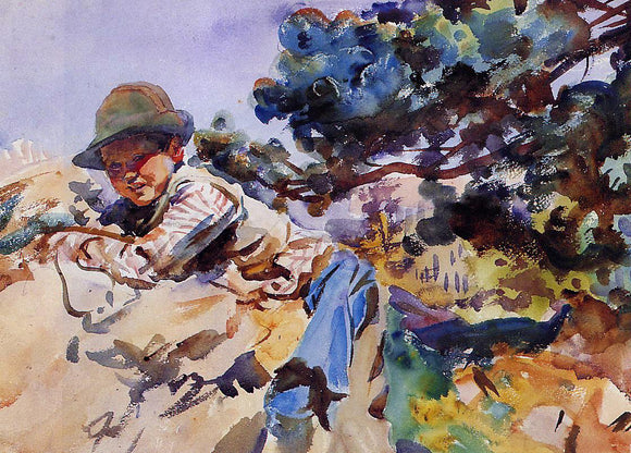  John Singer Sargent Boy on a Rock - Canvas Art Print