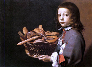  Evaristo Baschenis Boy with a Basket of Bread - Canvas Art Print