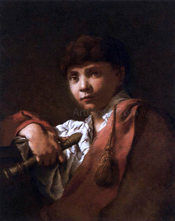 Domenico Maggiotto Boy with Flute - Canvas Art Print