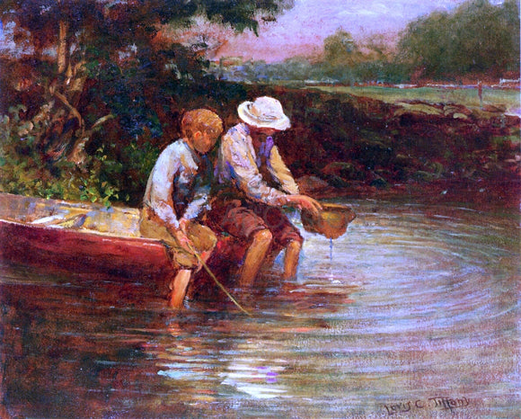  Louis Comfort Tiffany Boys Fishing - Canvas Art Print