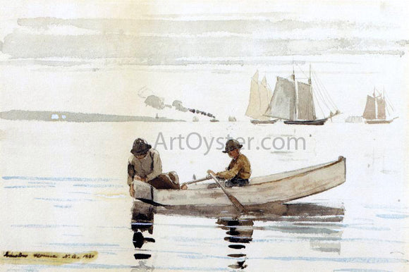  Winslow Homer Boys Fishing, Gloucester Harbor - Canvas Art Print