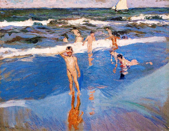  Joaquin Sorolla Y Bastida Boys in the Sea - Canvas Art Print