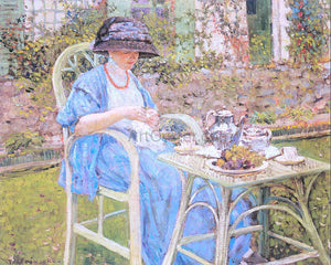  Frederick Carl Frieseke Breakfast in the Garden - Canvas Art Print