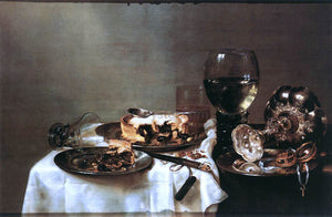  Willem Claesz Heda Breakfast Table with Blackberry Pie - Canvas Art Print
