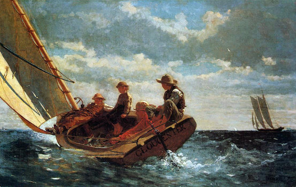  Winslow Homer Breezing Up (also known as A Fair Wind) - Canvas Art Print