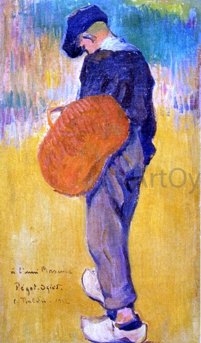  Jean-Bertrand Pegot-Ogier Breton Boy with Basket - Canvas Art Print