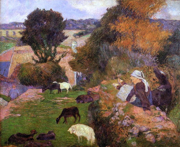  Paul Gauguin A Breton  Shepherdess - Canvas Art Print