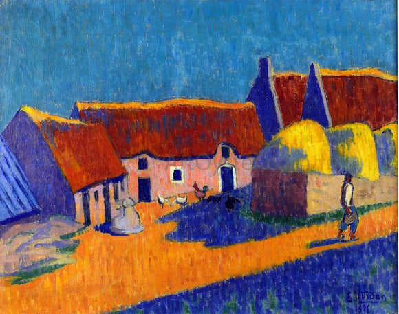  Emile Jourdan Breton Village - Canvas Art Print
