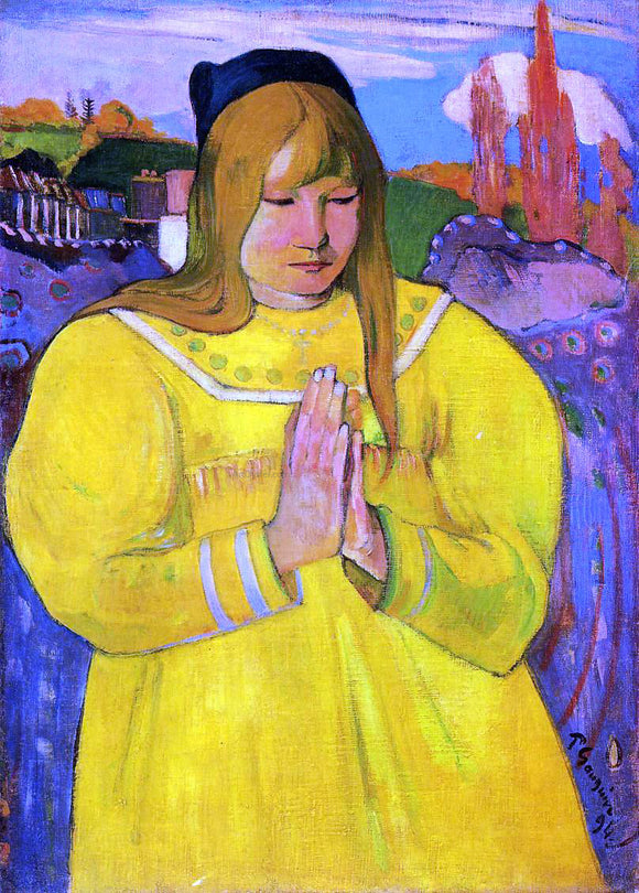  Paul Gauguin Breton Woman in Prayer - Canvas Art Print