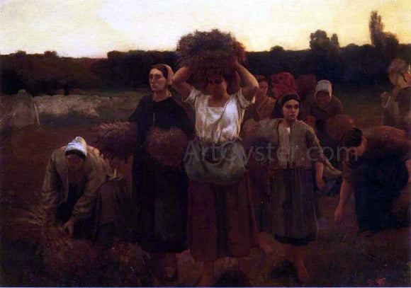  Frank C Penfold Breton Women Harvesting - Canvas Art Print