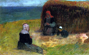  Henri Moret A Breton Women with Haystack - Canvas Art Print