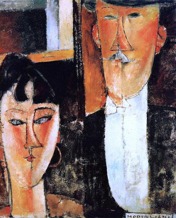  Amedeo Modigliani Bride and Groom (also known as The Newlyweds) - Canvas Art Print