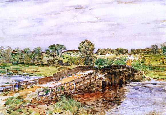  Frederick Childe Hassam Bridge at Old Lyme - Canvas Art Print