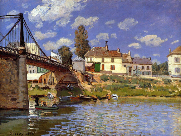  Alfred Sisley A Bridge at Villeneuve-la-Garenne - Canvas Art Print