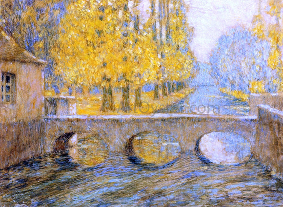  Henri Le Sidaner A Bridge, Autumn, Gisors - Canvas Art Print