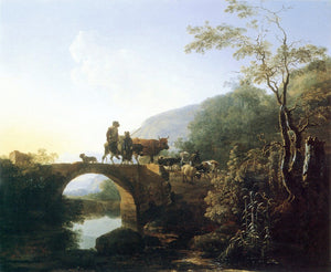  Adam Pynacker Bridge in an Italian Landscape - Canvas Art Print