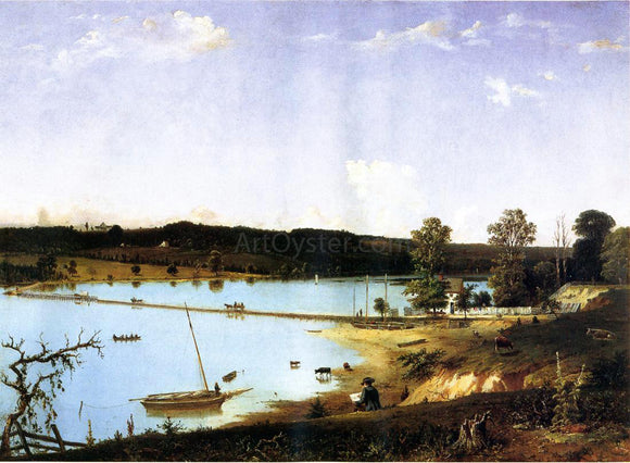  William MacLeod Bridge over Hunting Lake Near Alexandria, Virginia - Canvas Art Print