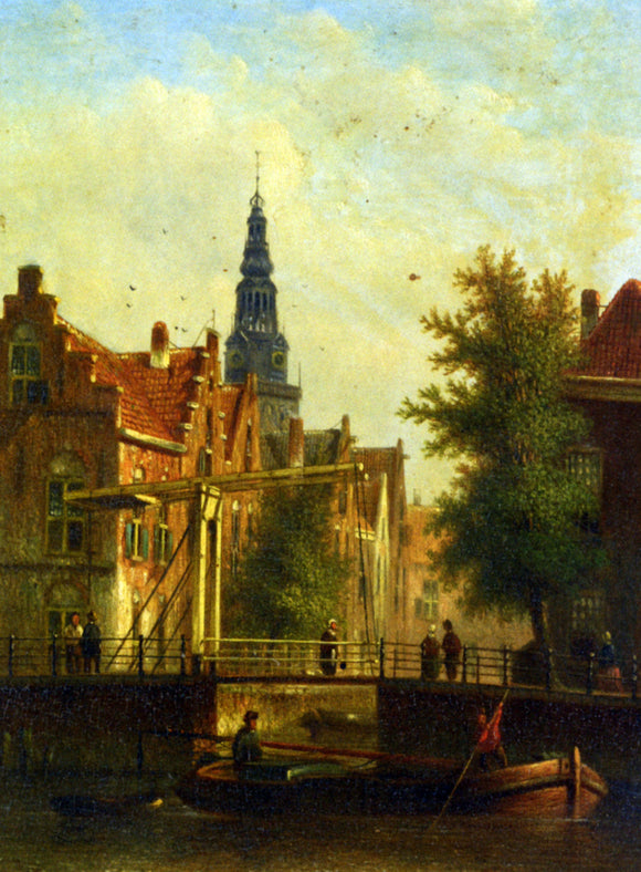  Johannes Franciscus Spohler Bridge Over The Canal - Canvas Art Print