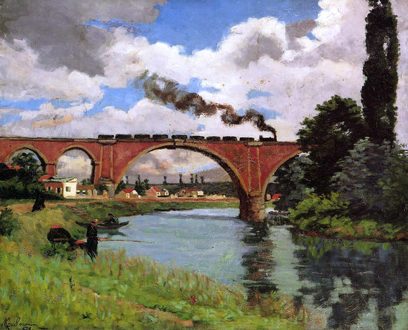  Armand Guillaumin A Bridge over the Marne at Joinville - Canvas Art Print
