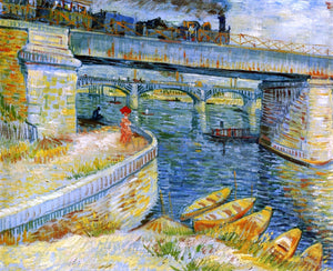  Vincent Van Gogh Bridges across the Seine at Asnieres - Canvas Art Print