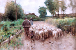  Anton Mauve Bringing Home The Flock - Canvas Art Print