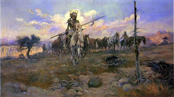  Charles Marion Russell Bringing Home the Spoils - Canvas Art Print