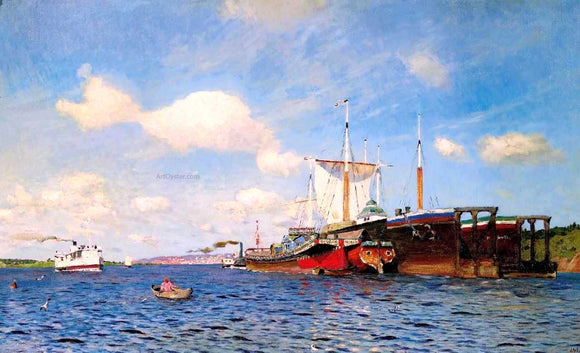  Isaac Ilich Levitan Brisk wind, the Volga - Canvas Art Print