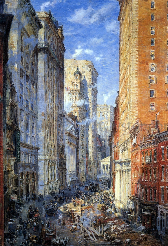  Colin Campbell Cooper Broad Street Canyon, New York - Canvas Art Print