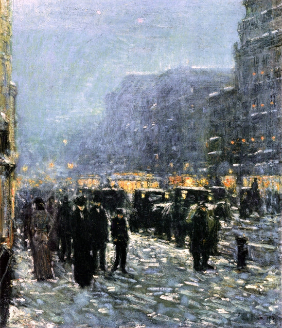  Frederick Childe Hassam Broadway and 42nd Street - Canvas Art Print